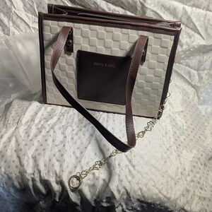 Brown and Cream Shoulder Bag